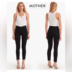 Mother Stunner Zip Ankle Step Fray Black/Gray Jeans Sz 25